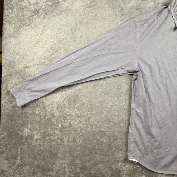 Ermenegildo Zegna Men's XL‎ Dress Shirt Blue/Gray Striped LS SEE DESCRIPTION - Picture 10 of 16